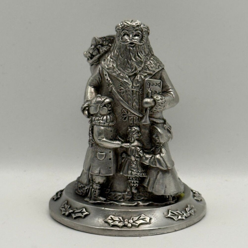Vintage Santa Claus Figurine with Children Christmas Decor